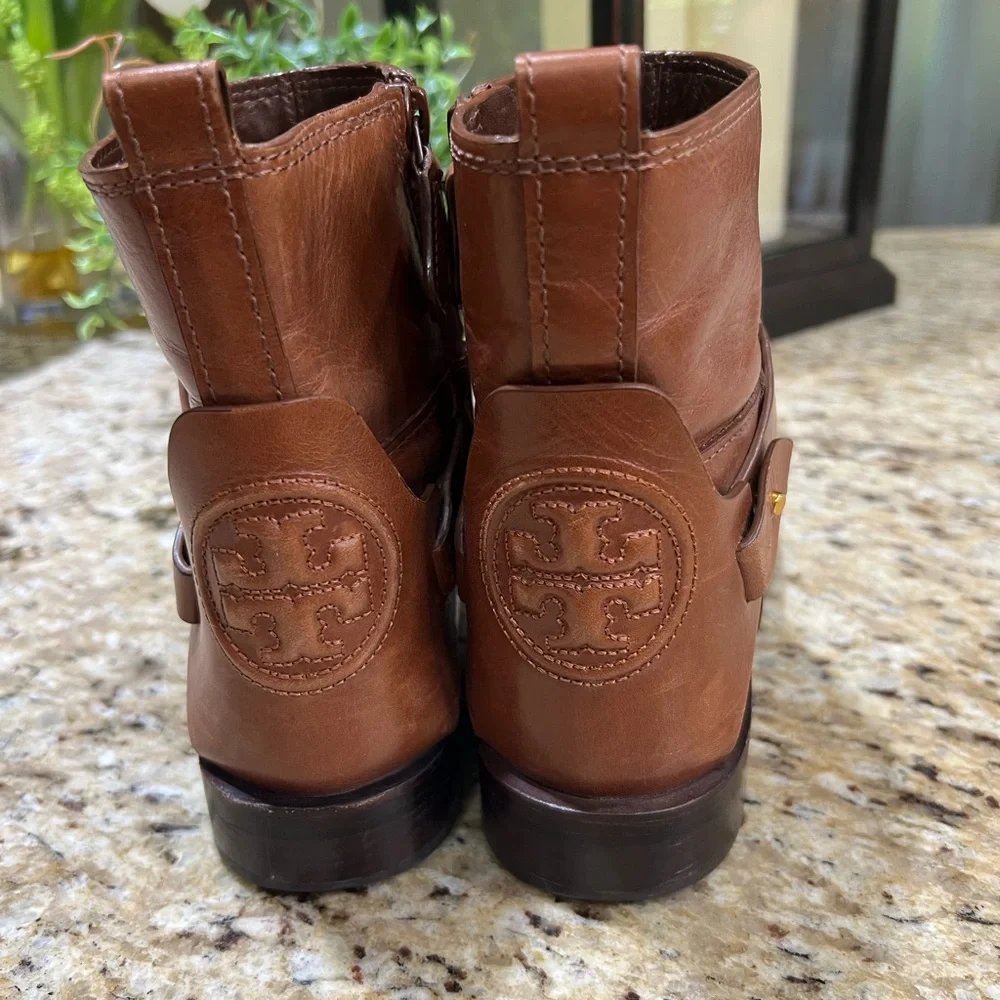 Tory Burch Colton Brown Leather Ankle Boots 7.5
